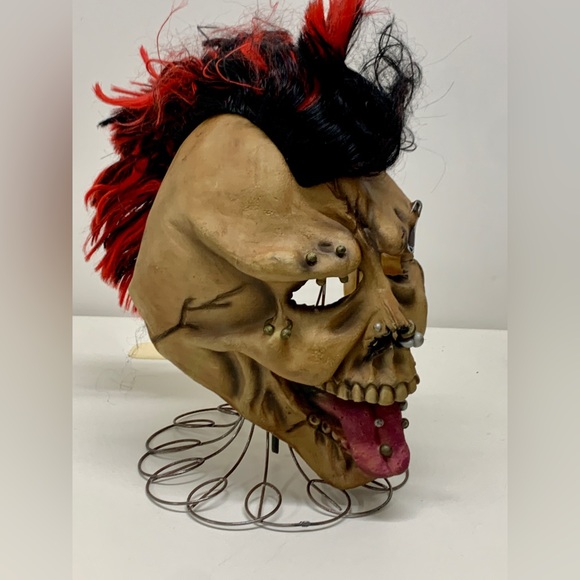 Y2K Vintage Rubber Mohawk Facial Piercing Punk Skull Death Mask Adult One Size - Picture 2 of 16